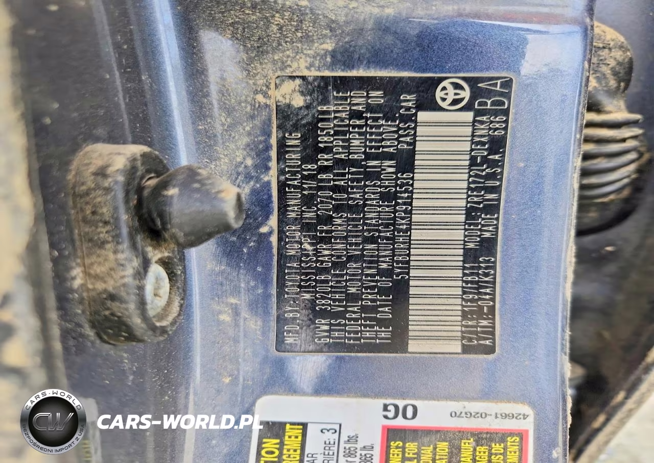 2019 Toyota Corolla Le VIN:5YFBURHE4KP914536 - 12