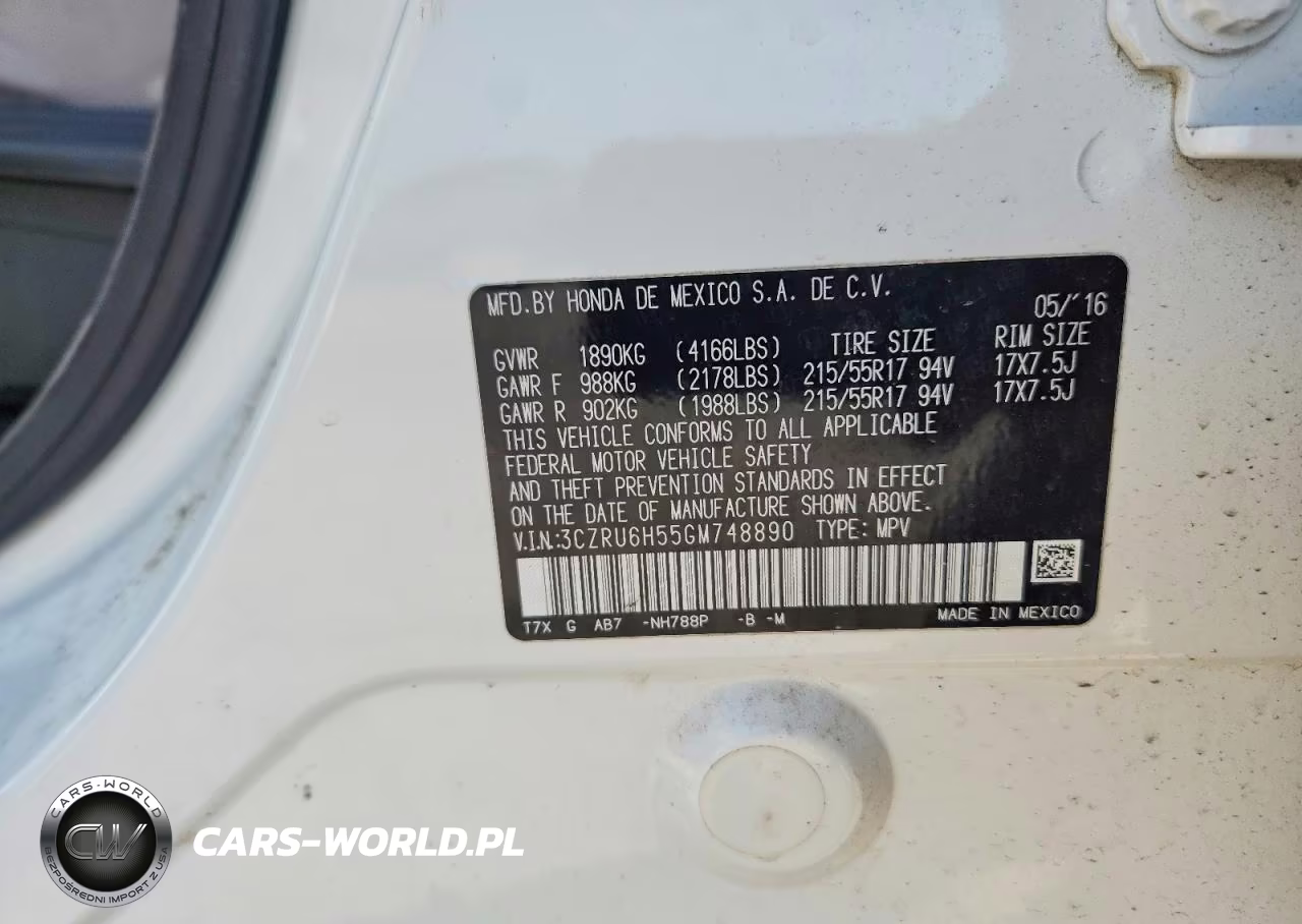 2016 Honda Hr-V Ex VIN:3CZRU6H55GM748890 - 13