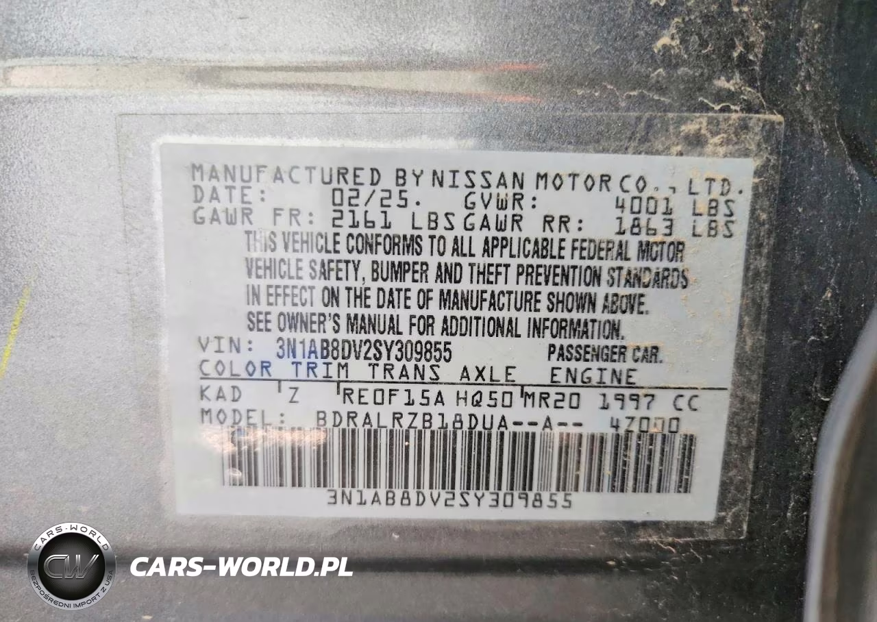 2025 Nissan Sentra Sr VIN:3N1AB8DV2SY309855 - 13
