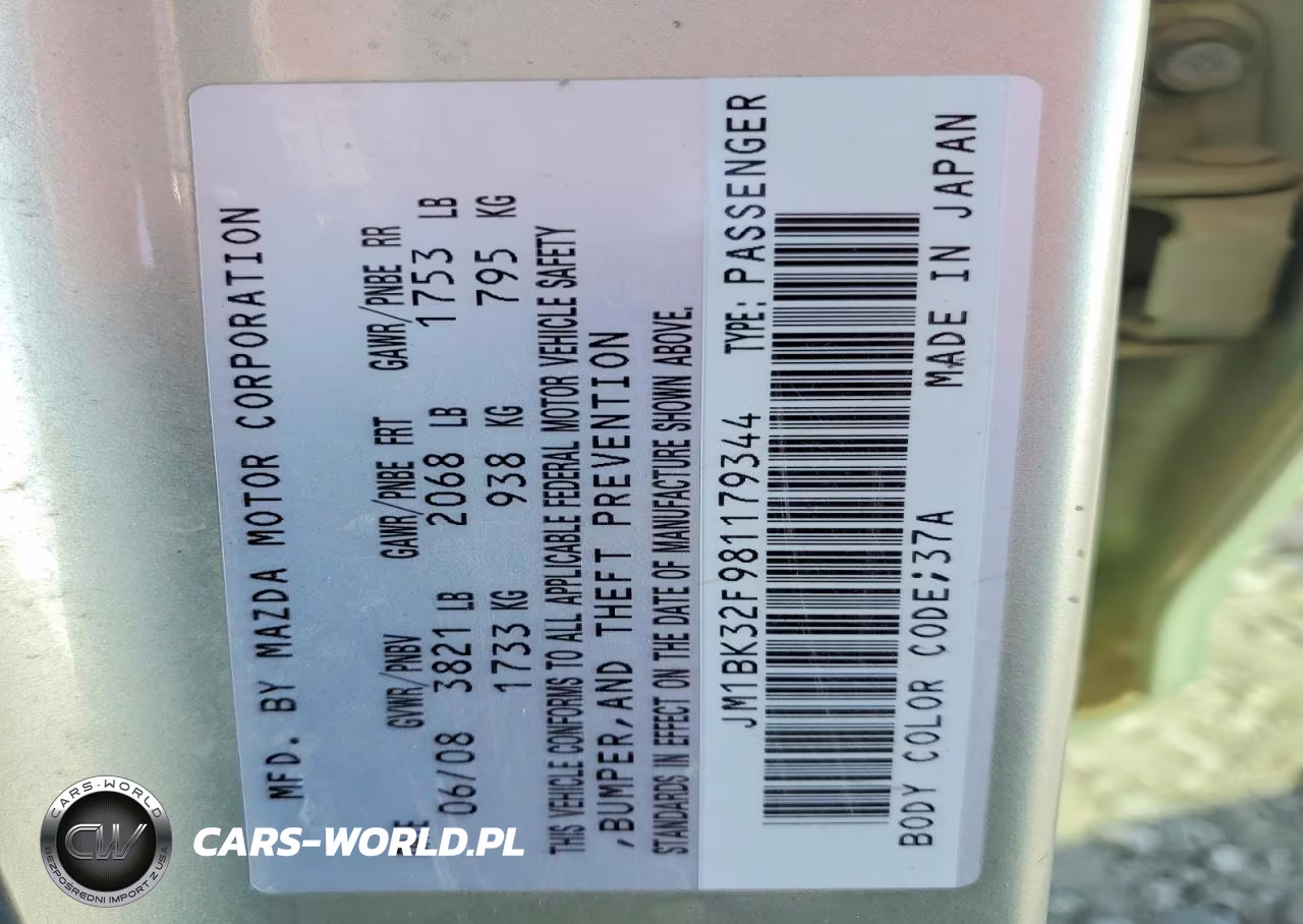 2008 Mazda 3 I VIN:JM1BK32F981179344 - 12