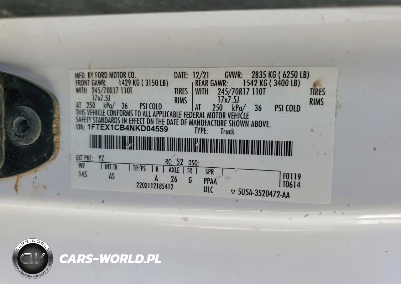 2022 Ford F150 Super Cab VIN:1FTEX1CB4NKD04559 - 12