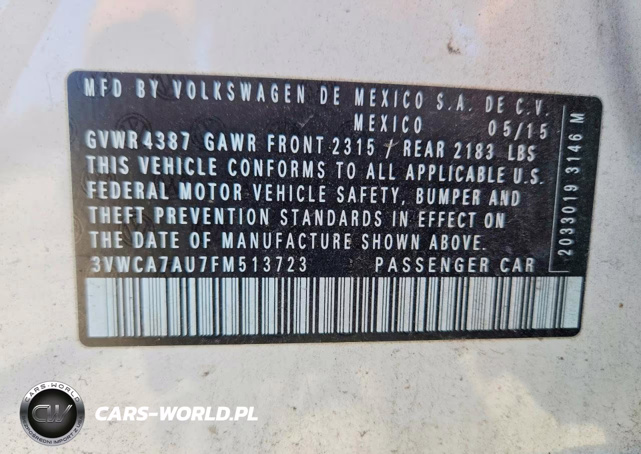 2015 Volkswagen Golf Sportwagen Tdi S VIN:3VWCA7AU7FM513723 - 13