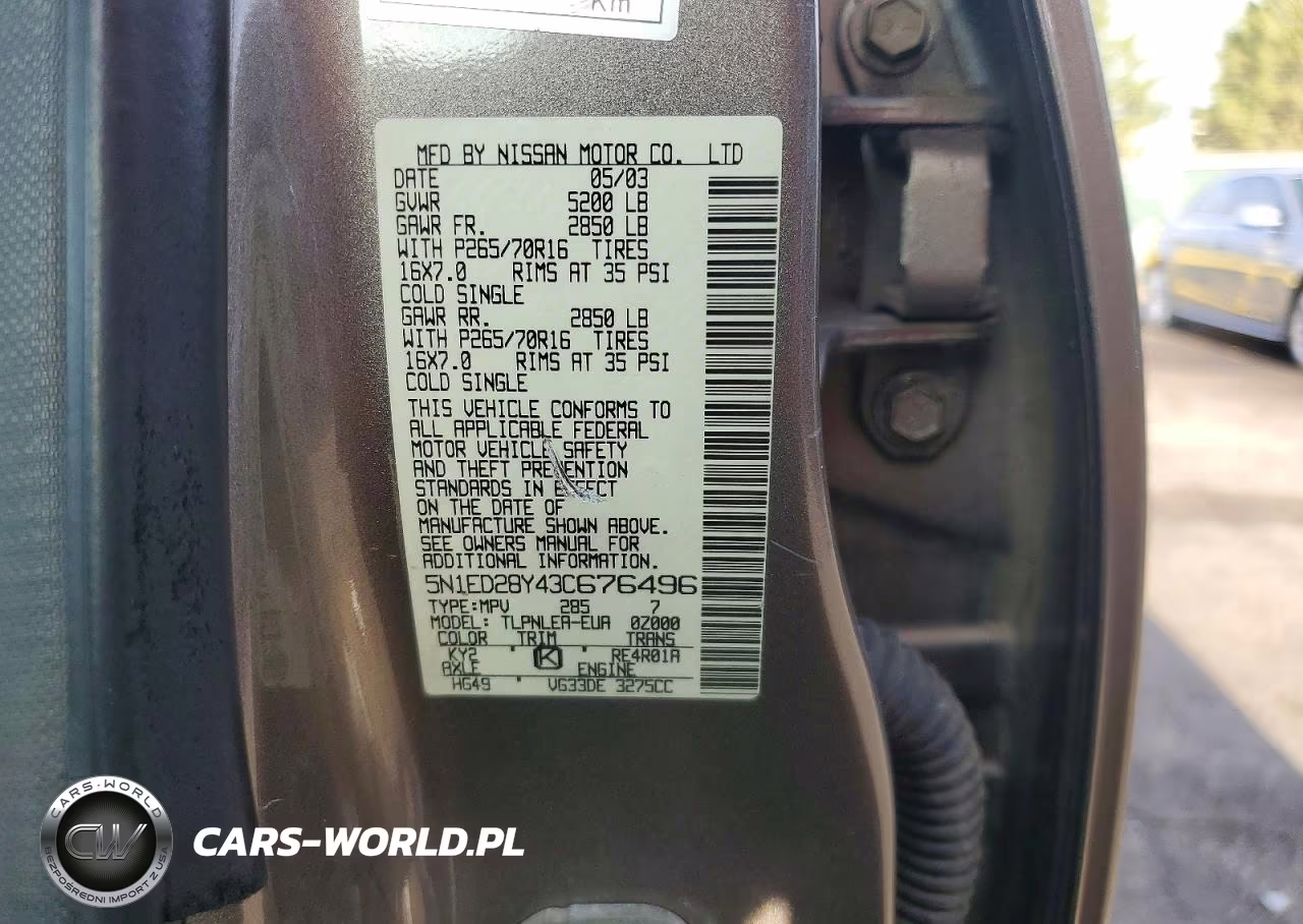 2003 Nissan Xterra Xe-V6 VIN:5N1ED28Y43C676496 - 13