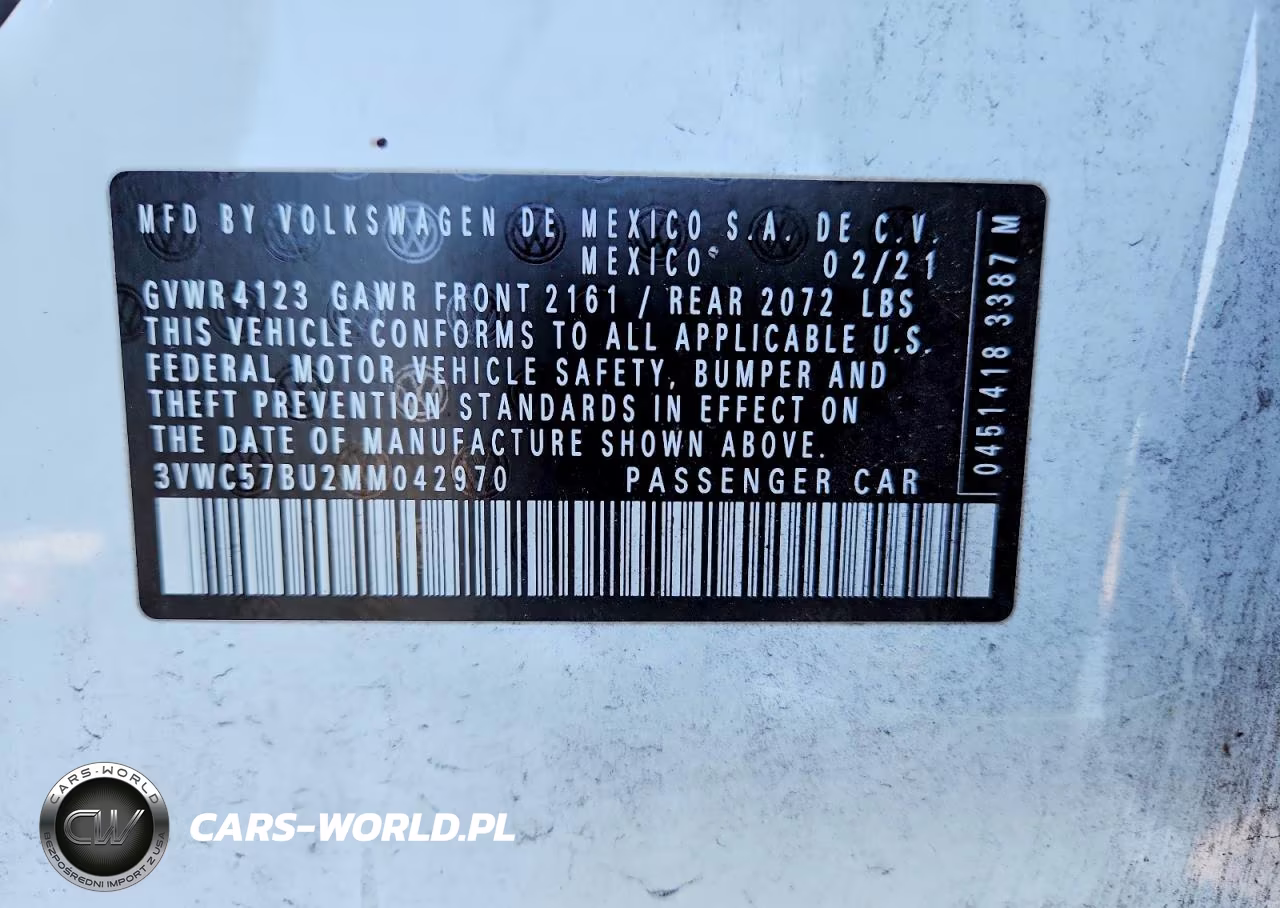 2021 Volkswagen Jetta S VIN:3VWC57BU2MM042970 - 12