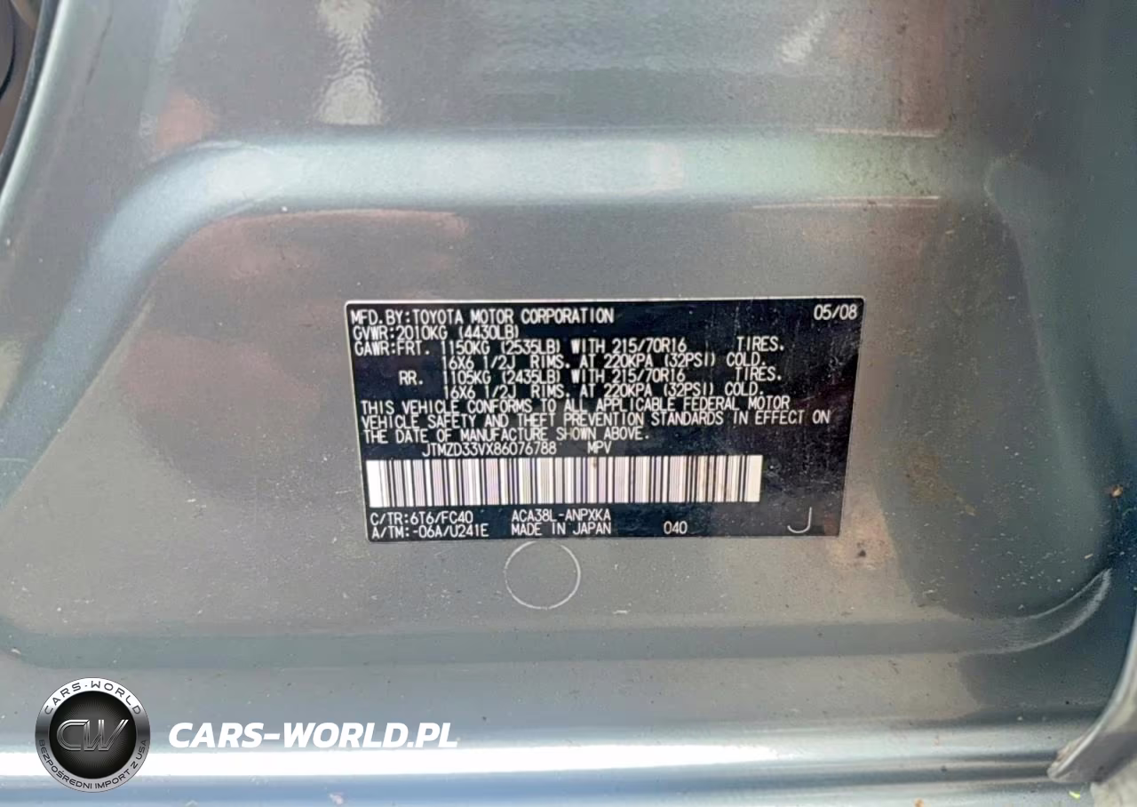 2008 Toyota Rav4 Base VIN:JTMZD33VX86076788 - 10