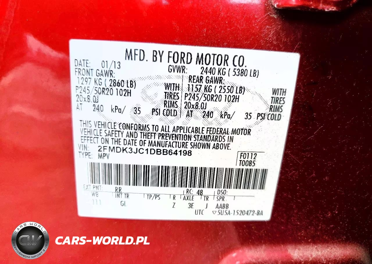 2013 Ford Edge Sel VIN:2FMDK3JC1DBB64198 - 13