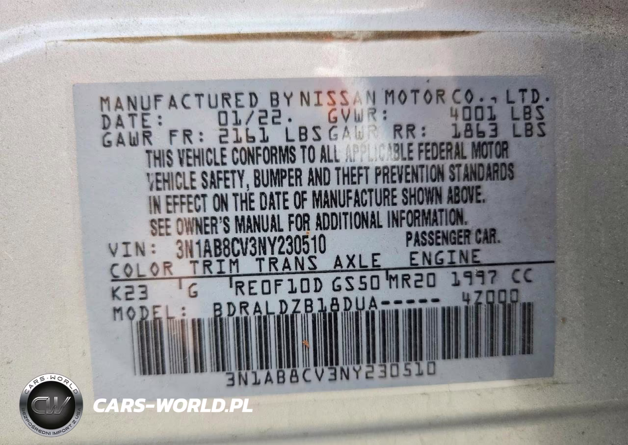 2022 Nissan Sentra Sv VIN:3N1AB8CV3NY230510 - 12