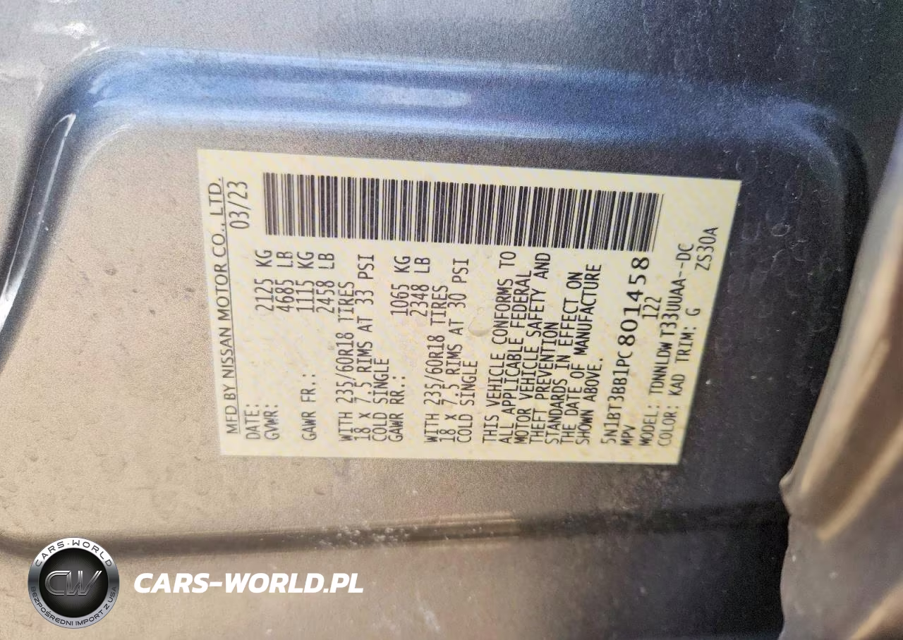 2023 Nissan Rogue Sv VIN:5N1BT3BB1PC801458 - 12