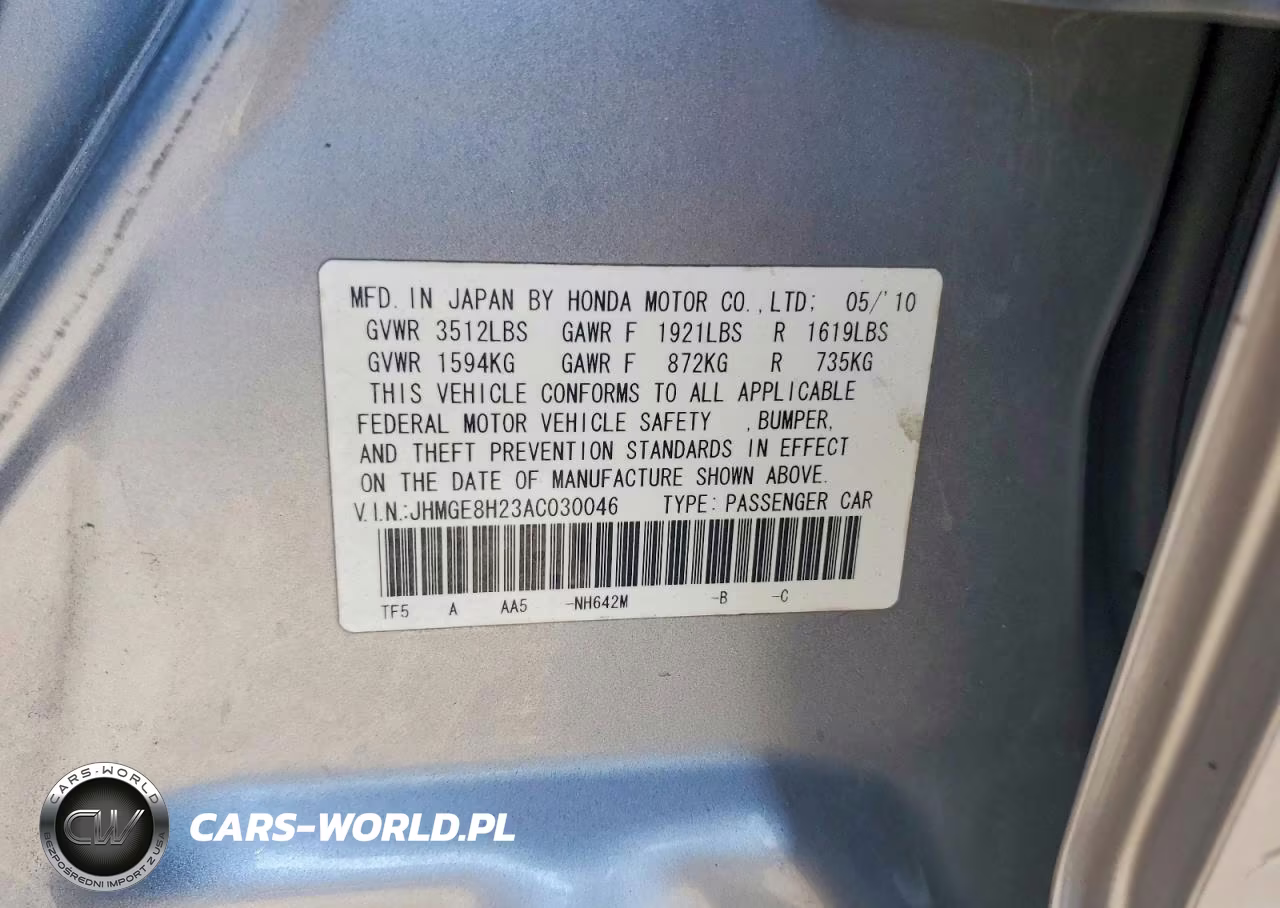 2010 Honda Fit VIN:JHMGE8H23AC030046 - 12
