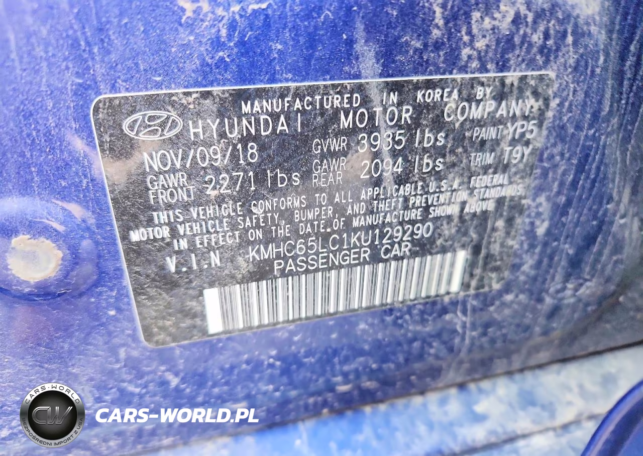2019 Hyundai Ioniq Blue VIN:KMHC65LC1KU129290 - 12