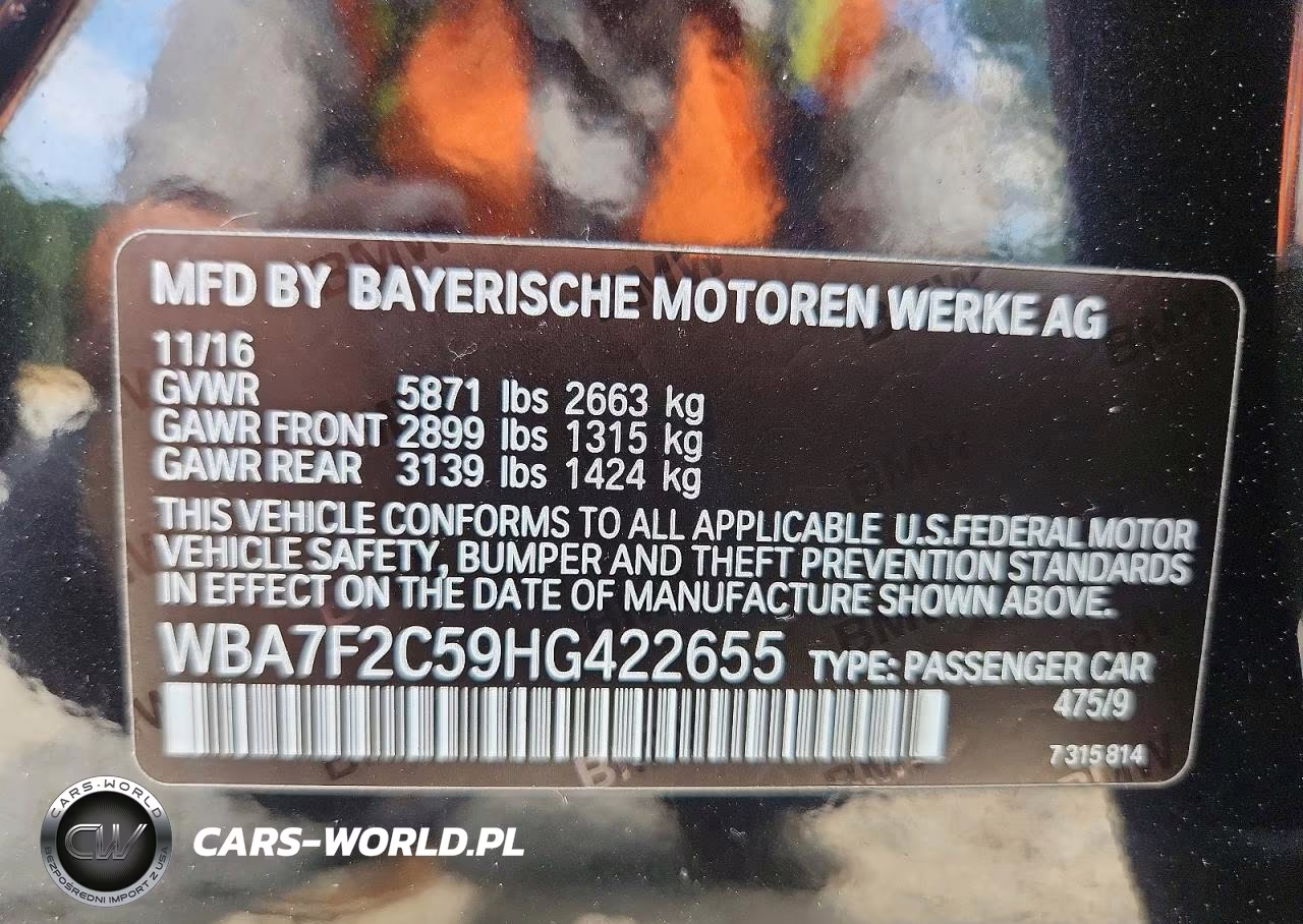 2017 BMW 750 Xi VIN:WBA7F2C59HG422655 - 13