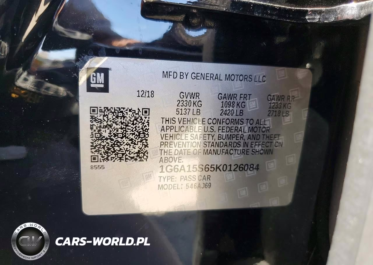 2019 Cadillac Cts-V VIN:1G6A15S65K0126084 - 12