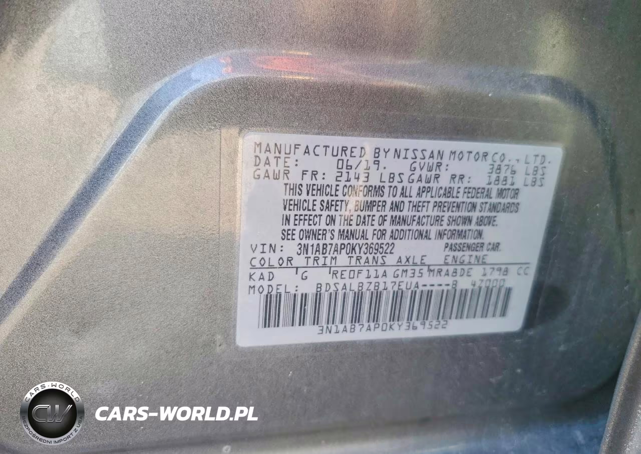 2019 Nissan Sentra S VIN:3N1AB7AP0KY369522 - 12