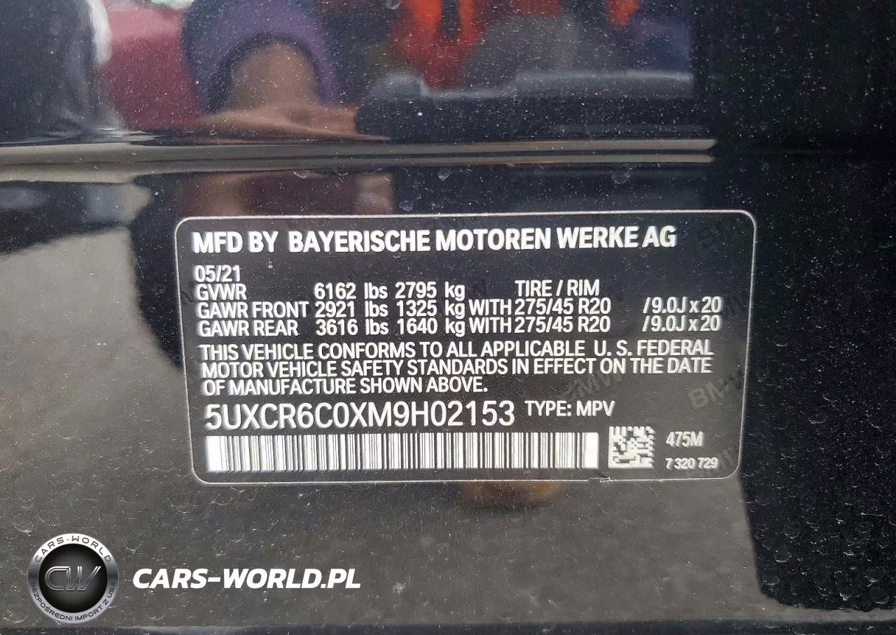 2021 BMW X5 xDrive40I VIN:5UXCR6C0XM9H02153 - 13