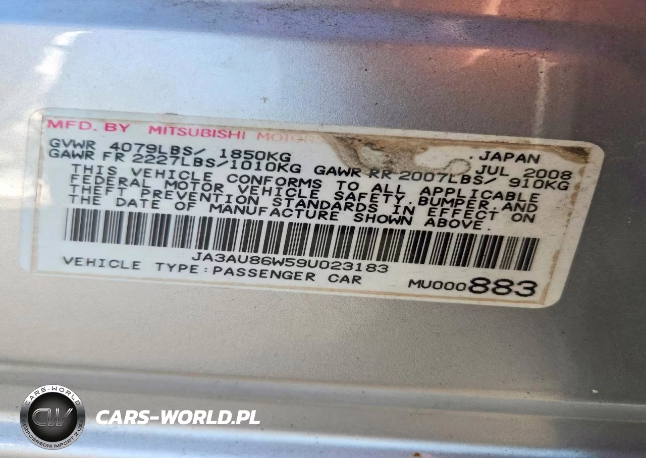 2009 Mitsubishi Lancer Gts VIN:JA3AU86W59U023183 - 13