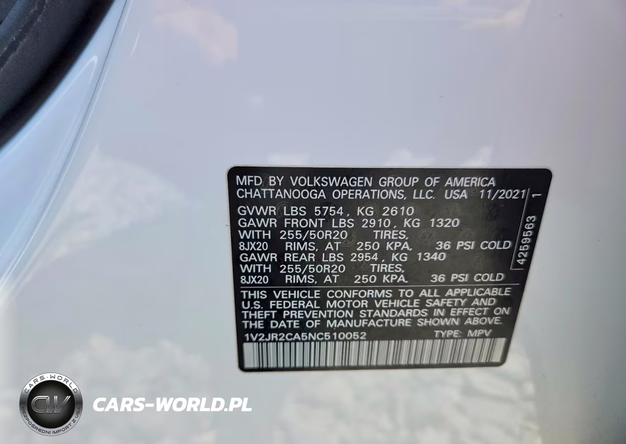 2022 Volkswagen Atlas Se VIN:1V2JR2CA5NC510052 - 13