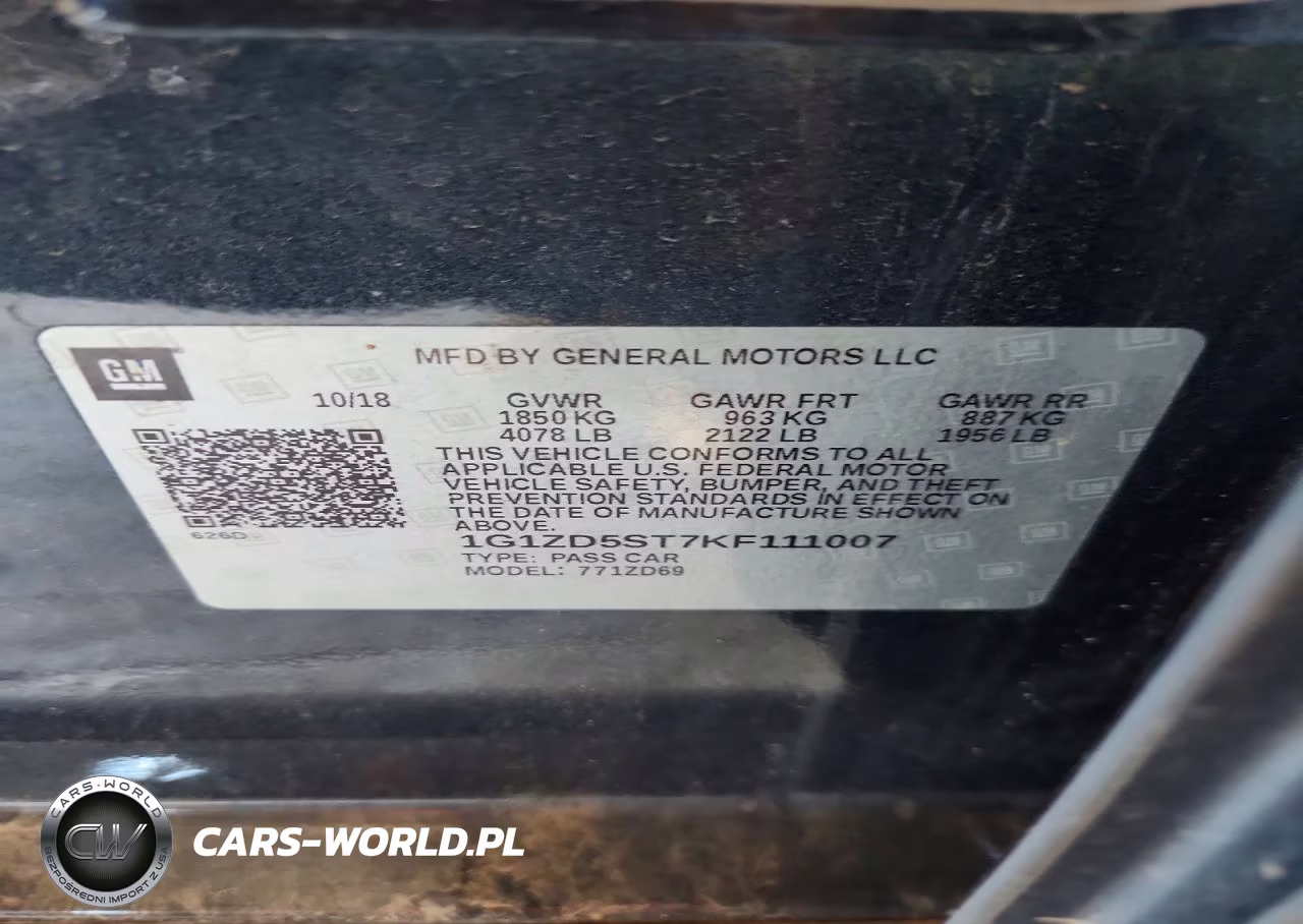 2019 Chevrolet Malibu Lt VIN:1G1ZD5ST7KF111007 - 12