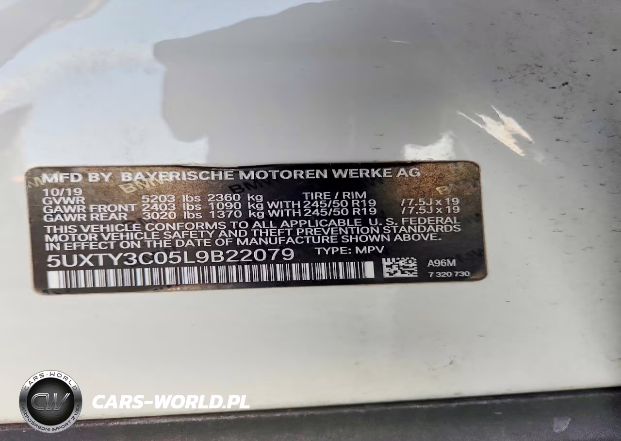 2020 BMW X3 Sdrive30I VIN:5UXTY3C05L9B22079 - 13