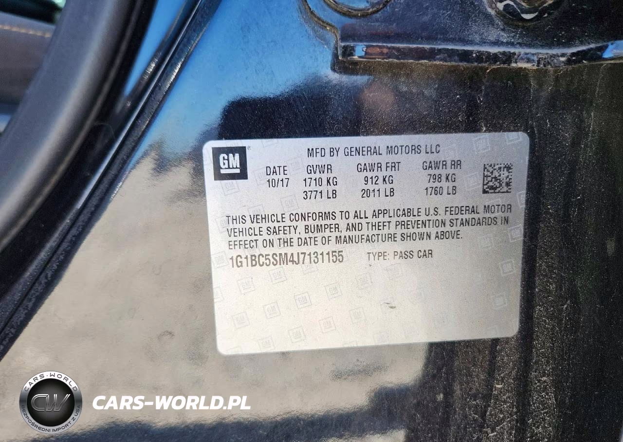 2018 Chevrolet Cruze Ls VIN:1G1BC5SM4J7131155 - 12