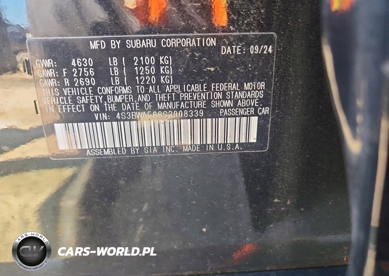 2025 Subaru Legacy Premium VIN:4S3BWAF68S3008339 - 12