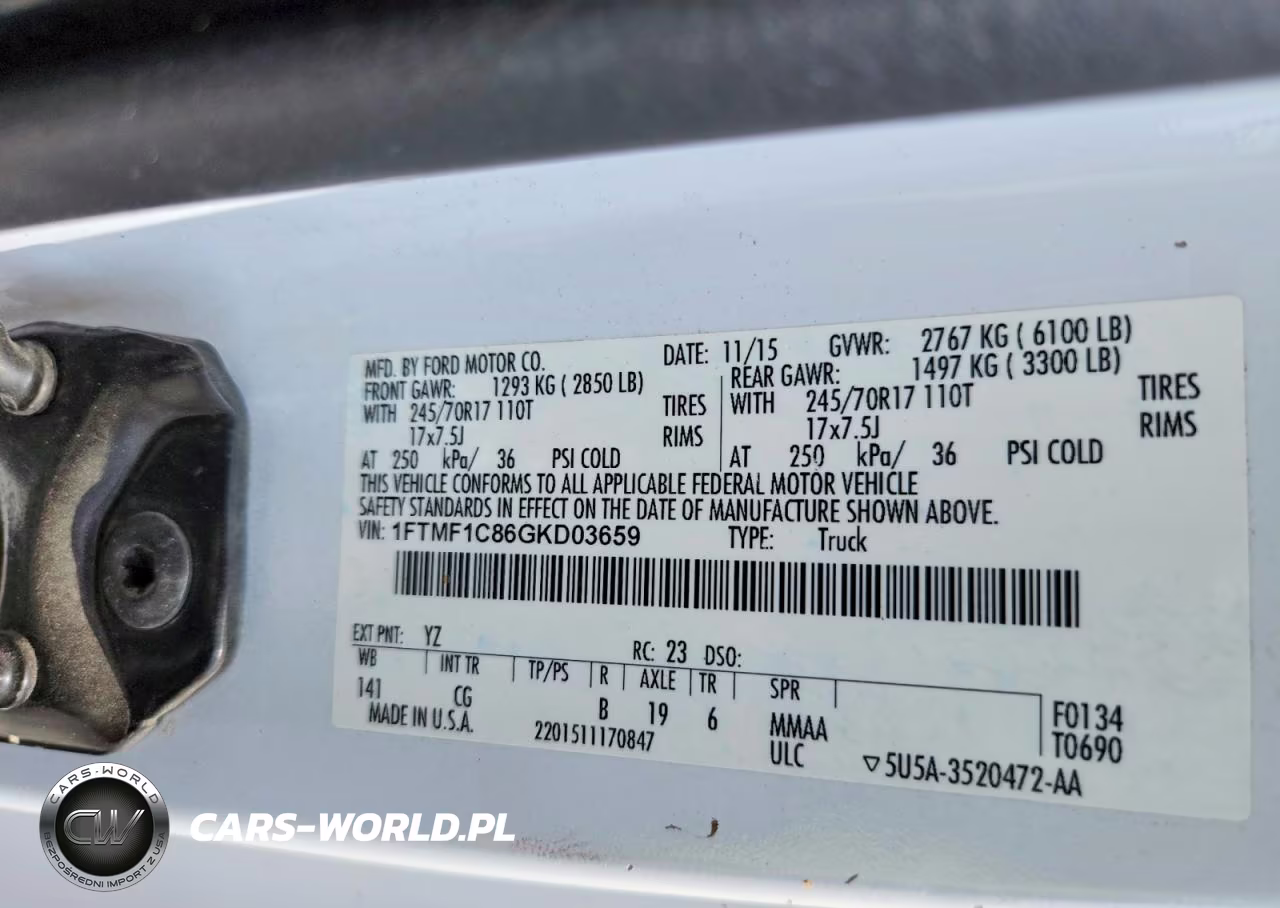 2016 Ford F150 VIN:1FTMF1C86GKD03659 - 12