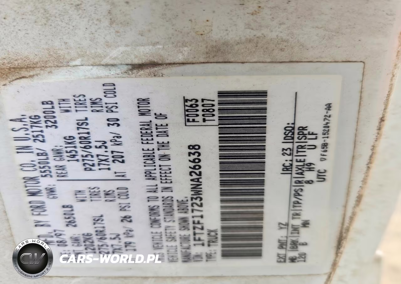 1998 Ford F150 VIN:1FTZF1723WNA26638 - 12