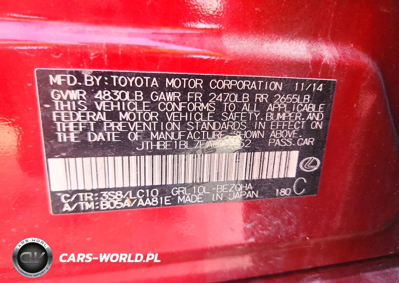 2015 Lexus Gs 350 VIN:JTHBE1BL7FA004152 - 13