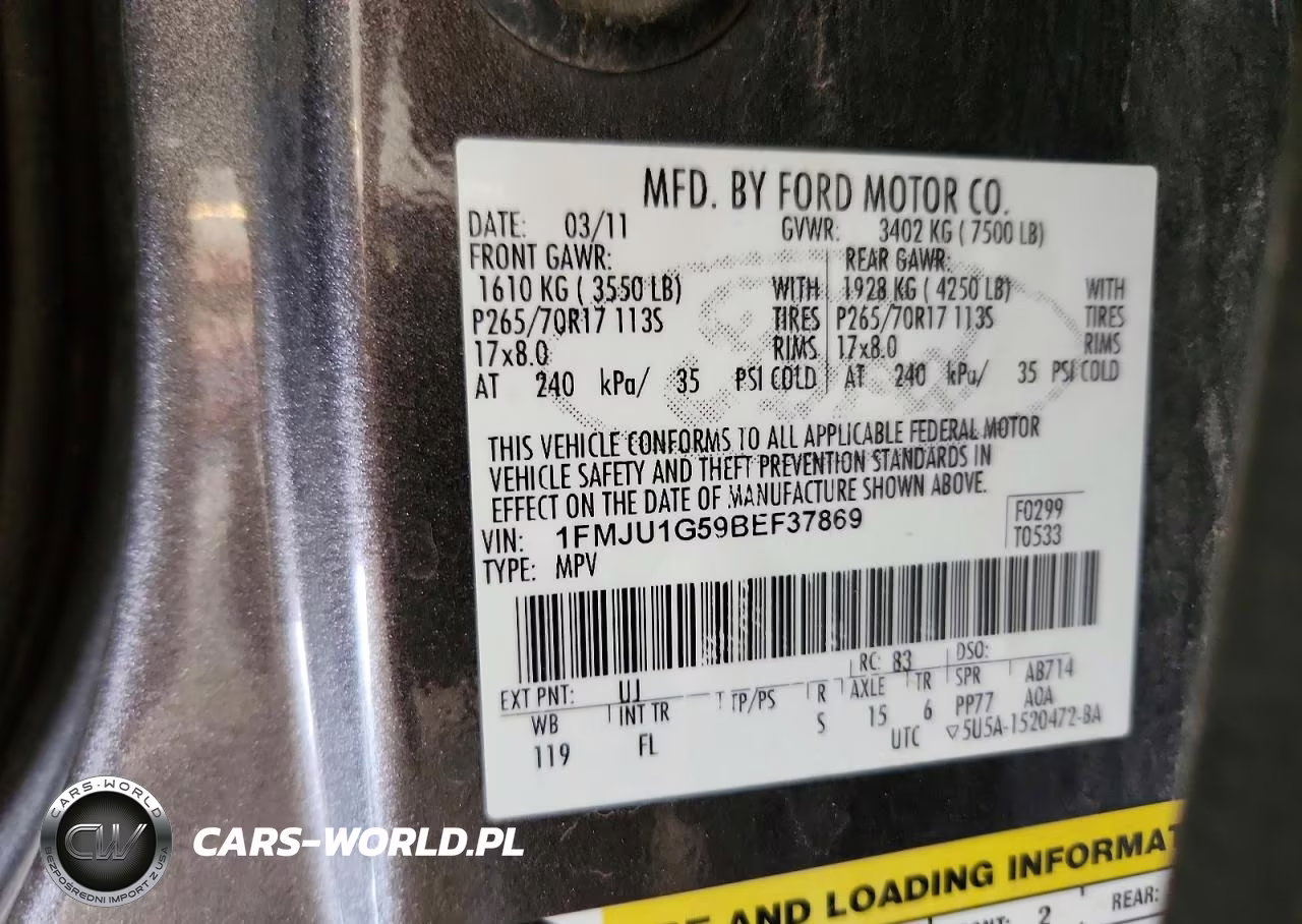 2011 Ford Expedition Xl VIN:1FMJU1G59BEF37869 - 13