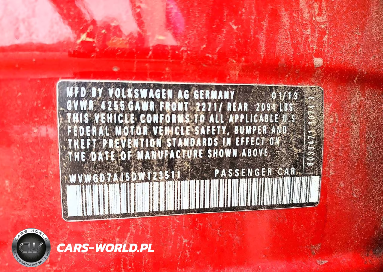 2013 Volkswagen Gti VIN:WVWGD7AJ5DW123511 - 12