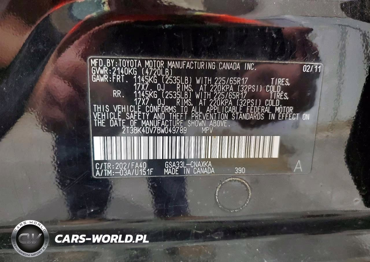 2011 Toyota Rav4 Base VIN:2T3BK4DV7BW049789 - 13