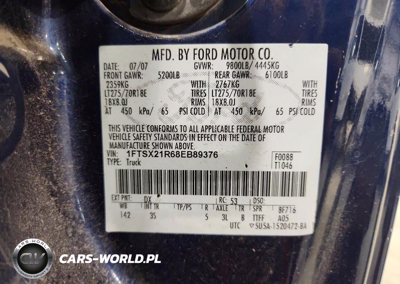 2008 Ford F250 Super Duty VIN:1FTSX21R68EB89376 - 12