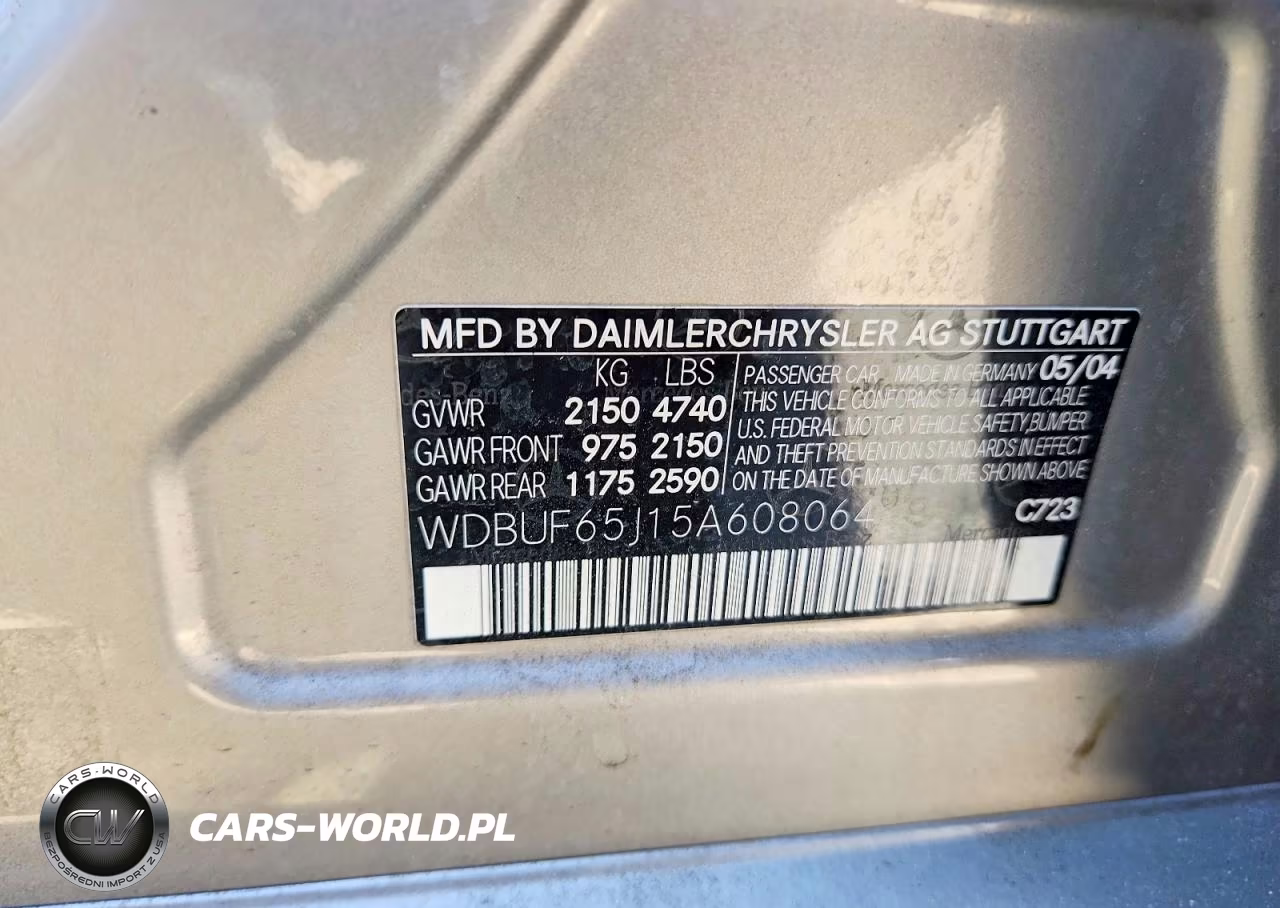 2005 Mercedes-Benz E 320 VIN:WDBUF65J15A608064 - 12