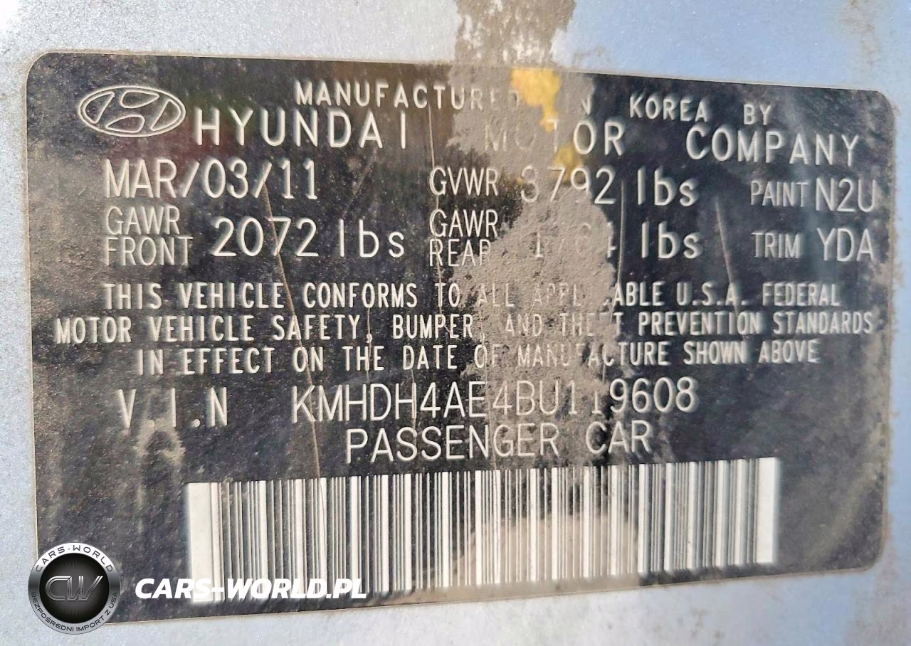 2011 Hyundai Elantra Limited VIN:KMHDH4AE4BU119608 - 12