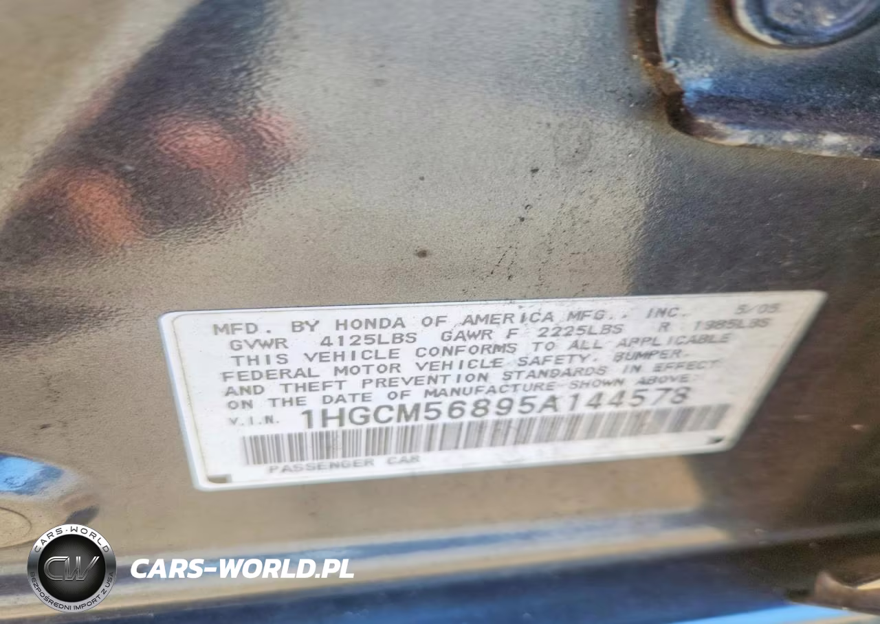 HONDA ACCORD VIN:1HGCM56895A144578 - 12