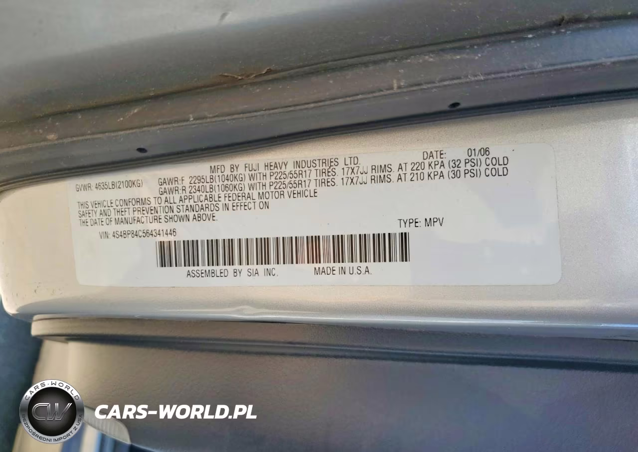 2006 Subaru Legacy Outback 3.0R VIN:4S4BP84C564341446 - 12