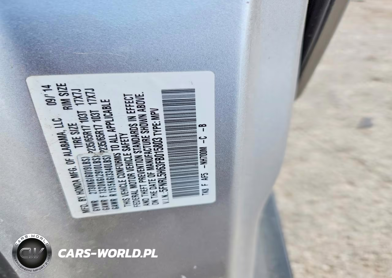 2015 Honda Odyssey Exl VIN:5FNRL5H63FB015803 - 12