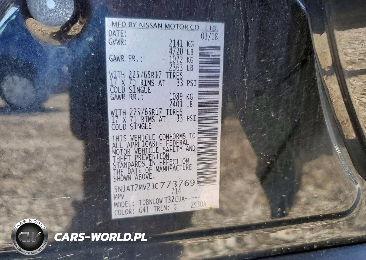 2018 Nissan Rogue Sv VIN:5N1AT2MV2JC773769 - 14