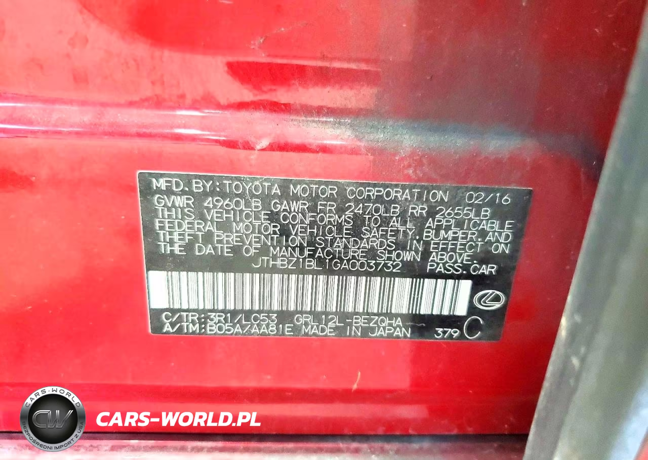 2016 Lexus Gs 350 Base VIN:JTHBZ1BL1GA003732 - 12