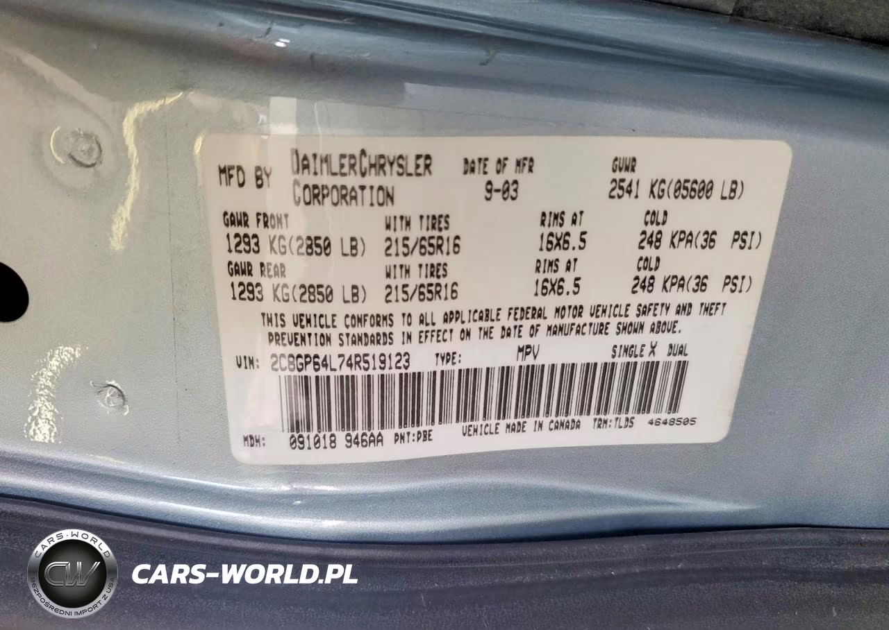 2004 Chrysler Town & Country Limited VIN:2C8GP64L74R519123 - 13