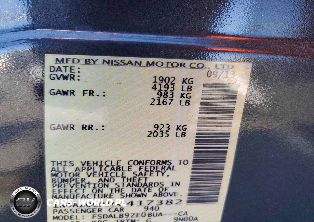 2013 Nissan Leaf S VIN:1N4AZ0CP1DC417382 - 12