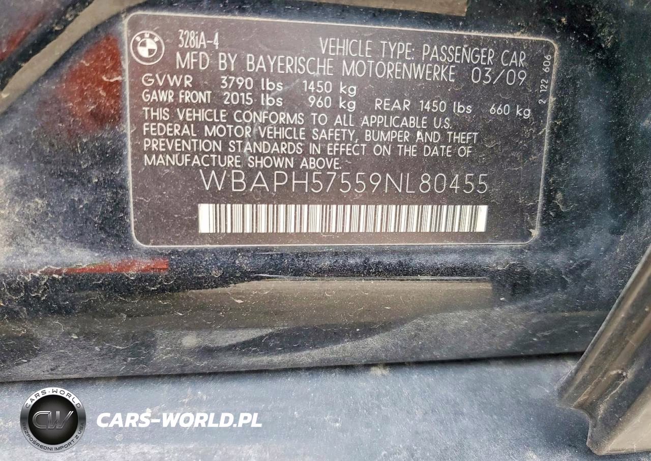 2009 BMW 328 I Sulev VIN:WBAPH57559NL80455 - 13