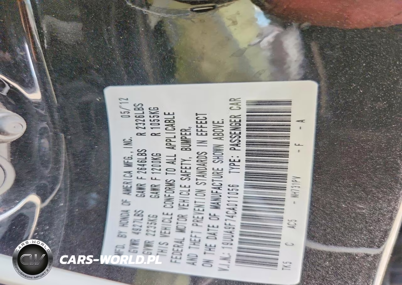 2012 Acura Tl VIN:19UUA9F74CA011056 - 12