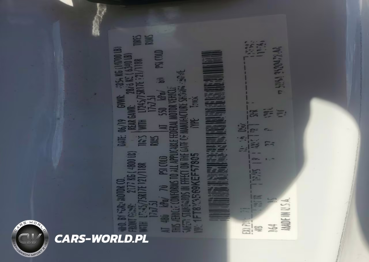 2019 Ford F350 Super Duty VIN:1FT8X3B69KEF57805 - 12