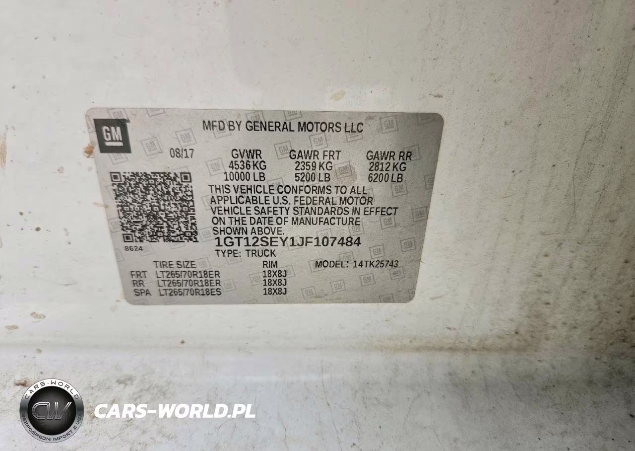 2018 GMC Sierra K2500 Sle VIN:1GT12SEY1JF107484 - 12