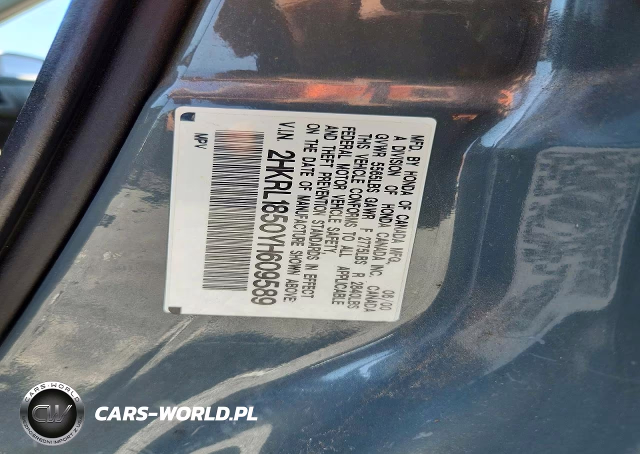 2000 Honda Odyssey Lx VIN:2HKRL1850YH609589 - 13