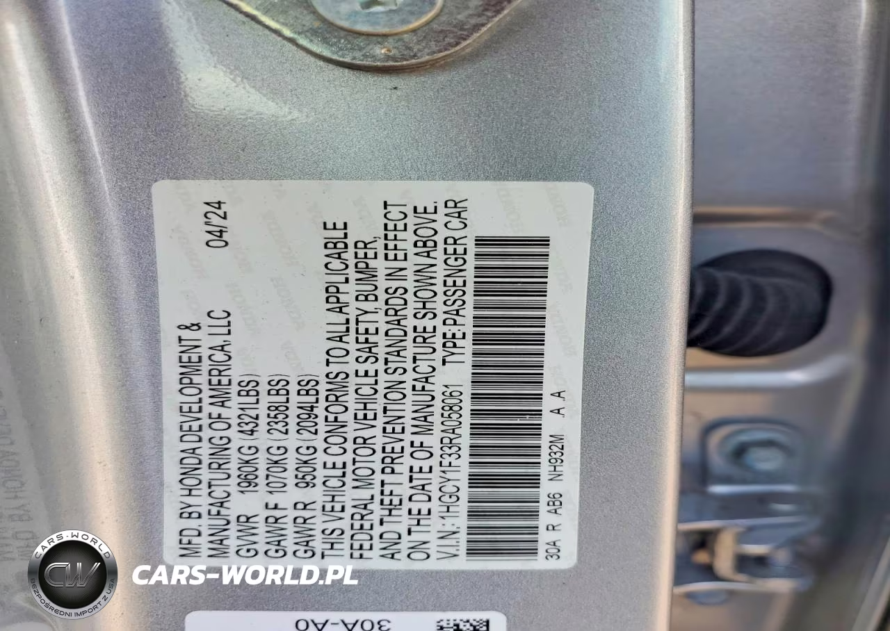 2024 Honda Accord Ex VIN:1HGCY1F33RA058061 - 12