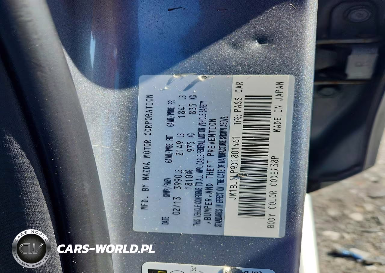 2013 Mazda 3 I VIN:JM1BL1LP9D1801461 - 12