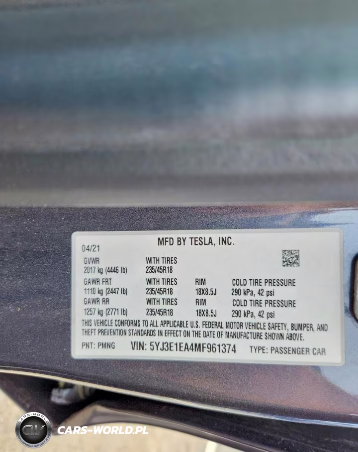 2021 Tesla Model 3 VIN:5YJ3E1EA4MF961374 - 12