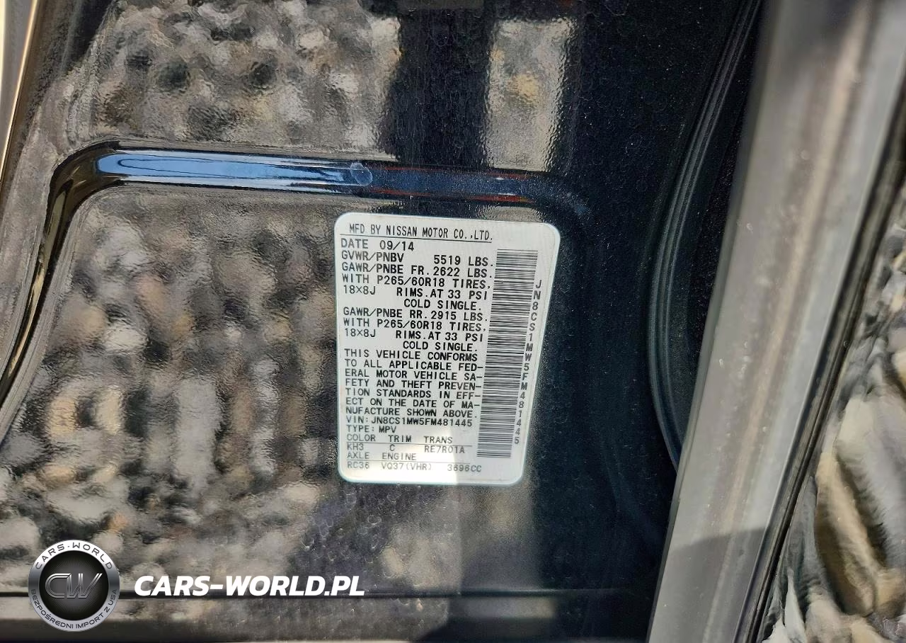 2015 Infiniti Qx70 Base VIN:JN8CS1MW5FM481445 - 13