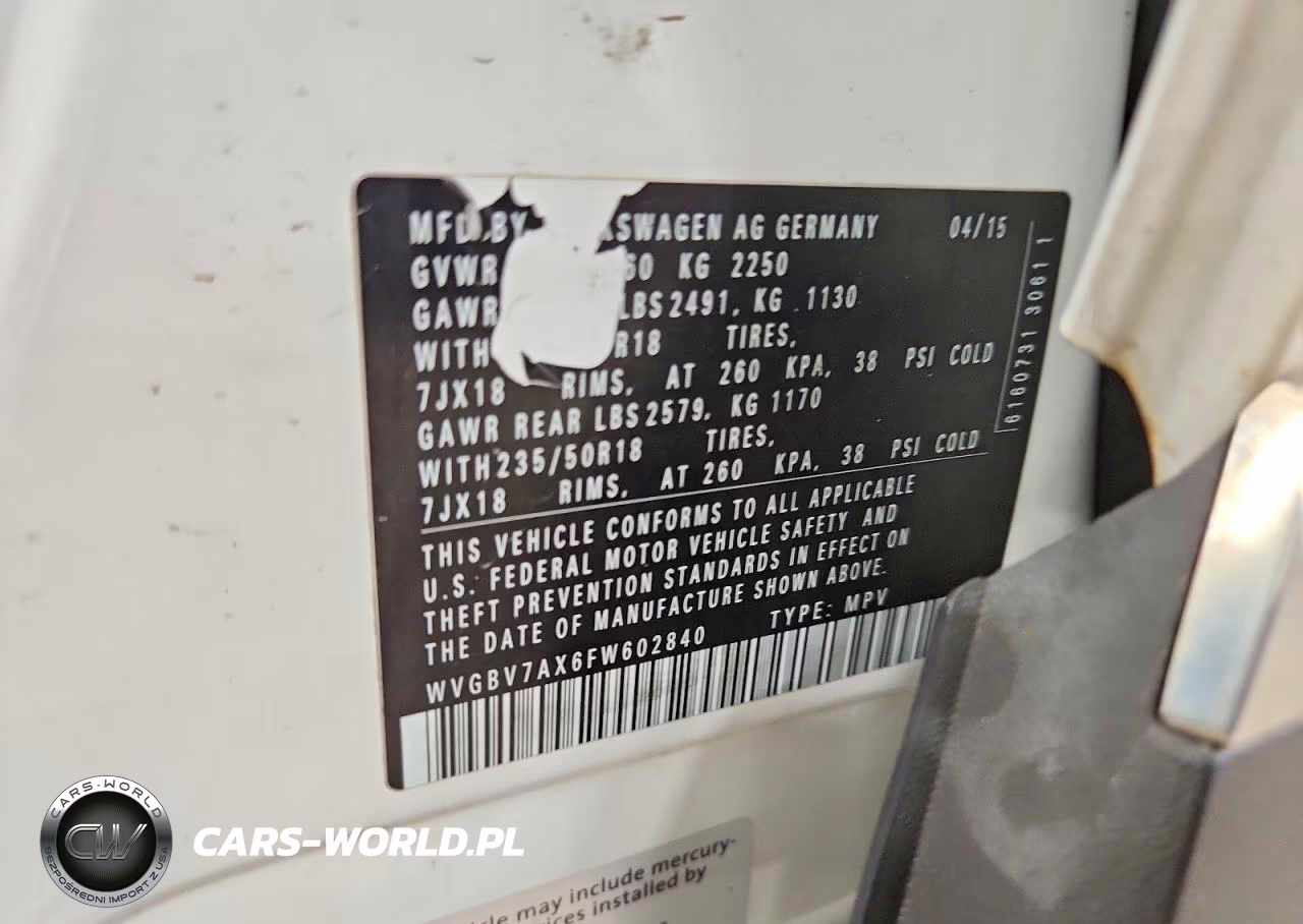 2015 Volk Tiguan S VIN:WVGBV7AX6FW602840 - 13